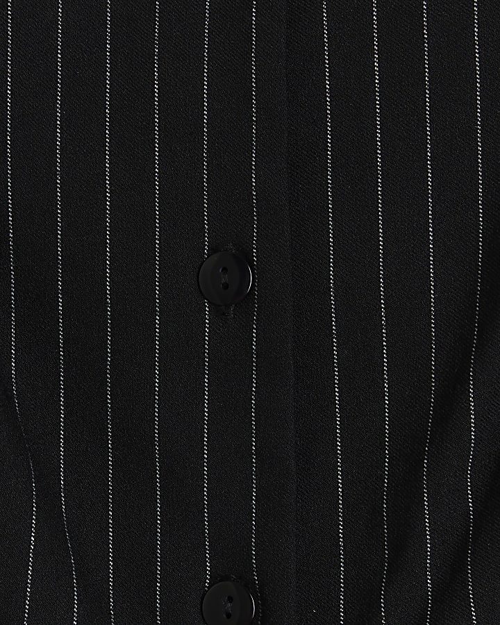 Black Stripe Button Down Cami Top