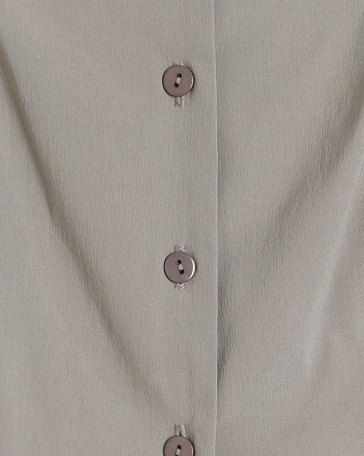 Brown Button Down Cami Top