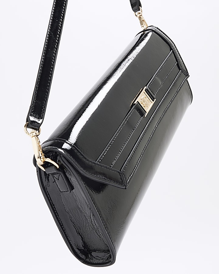 Black Faux Leather RI Clutch Bag