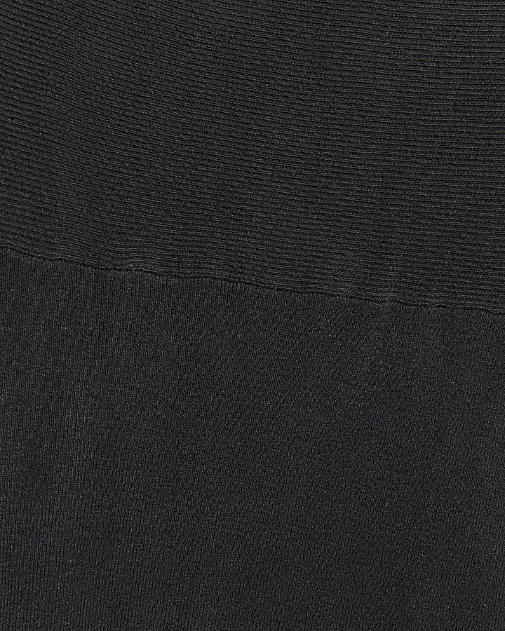 Black Knit Off The Shoulder Maxi Dress