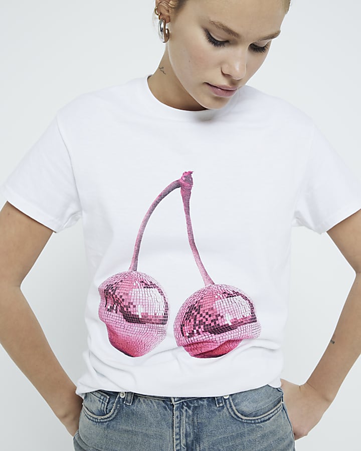 White Disco Cherry T-shirt