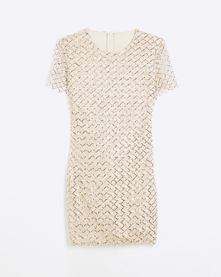 Gold Sequin Mini Dress