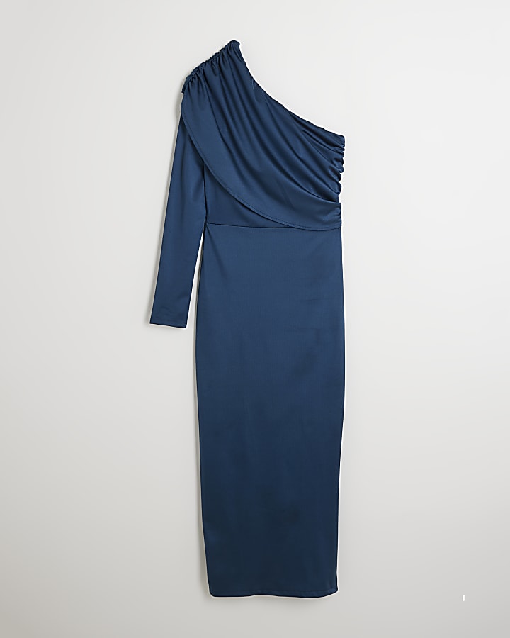 Blue One Shoulder Bodycon Dress