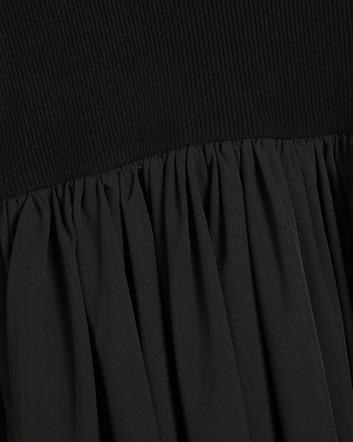 Black Long Sleeve Smock Dress