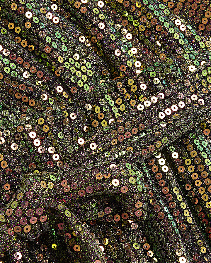 Multicoloured Long Sleeve Sequin Playsuit
