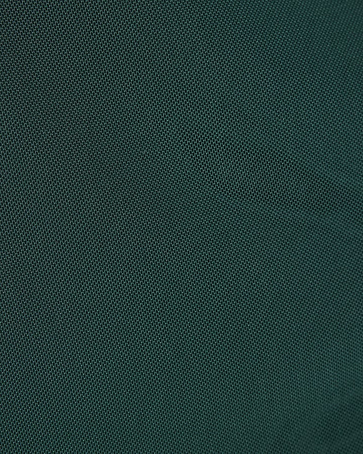 Green Mesh Velvet Tie Bodysuit