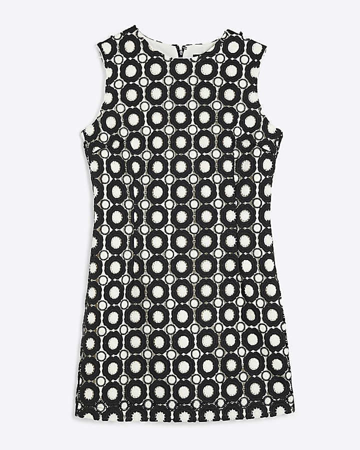 Black Crochet Shift Dress