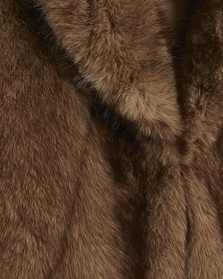 Brown Faux Fox Fur Cape