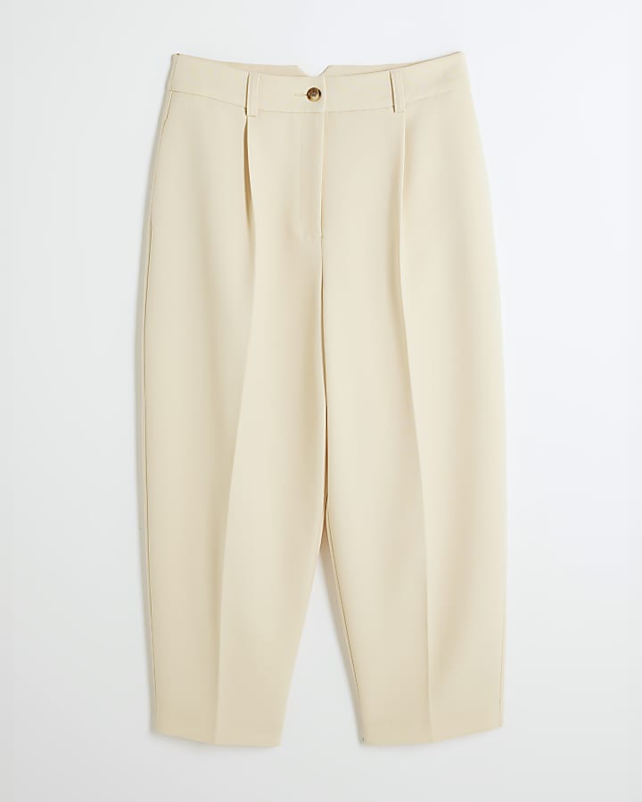 Petite Yellow Barrell Leg Trousers