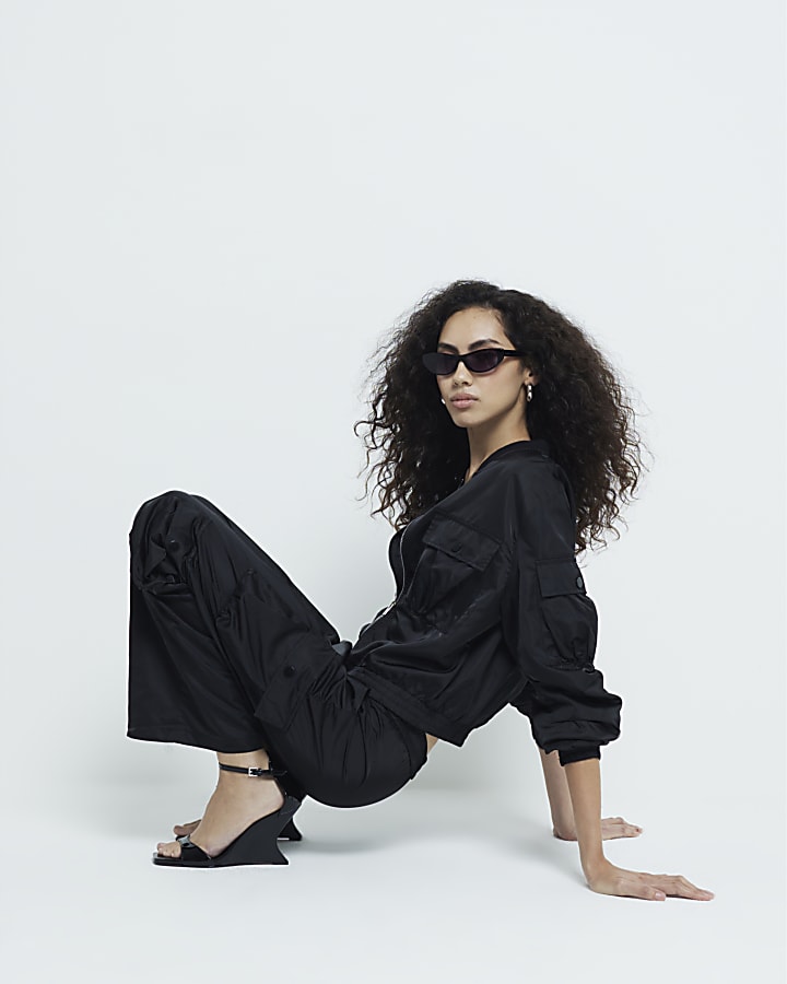 Black Combat Bomber Jacket
