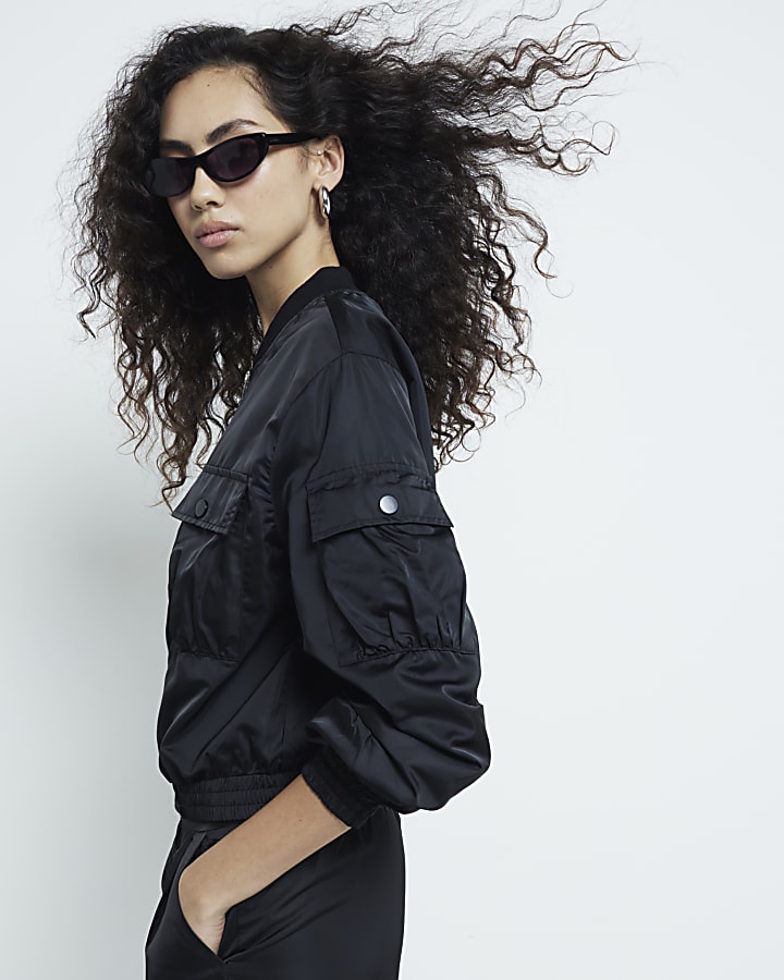 Black Combat Bomber Jacket