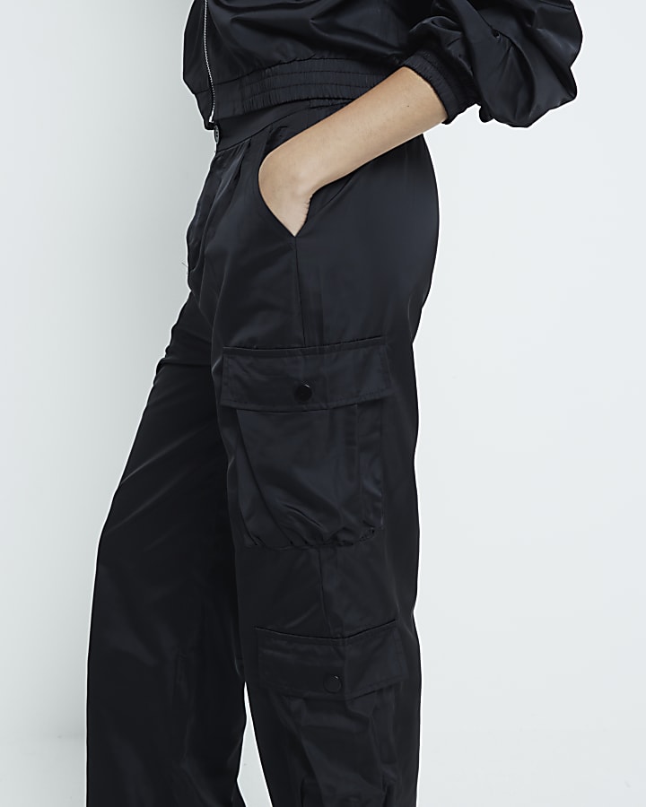 Black Cargo Combat Trousers