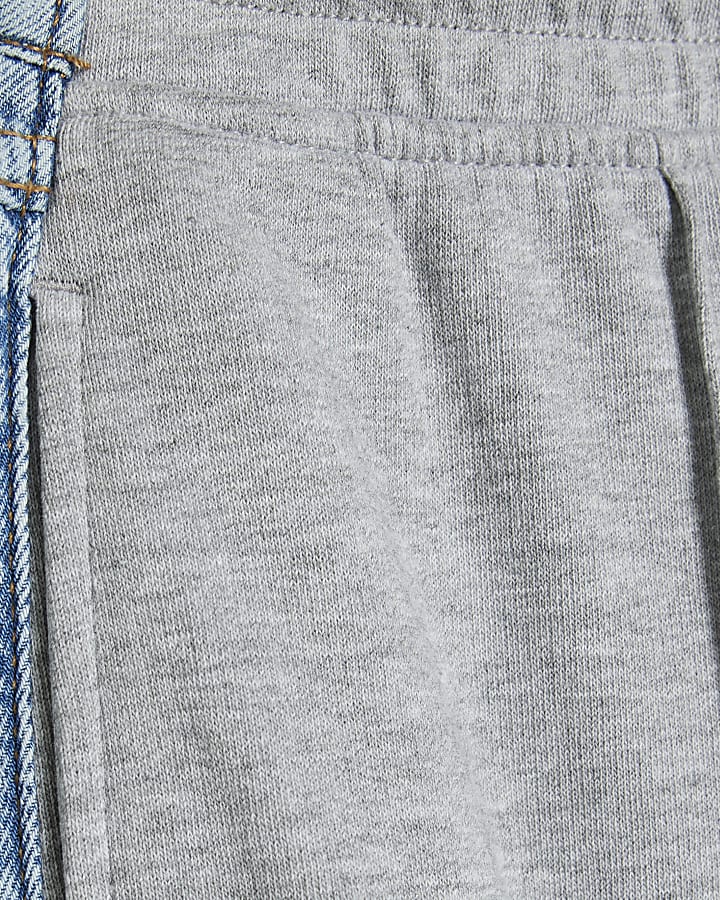 Grey Denim Hybrid Wide Leg Joggers