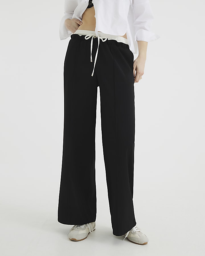 Black Contrast Jogger Trousers