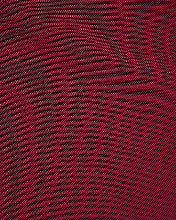 Red Mesh Velvet Tie Bodysuit