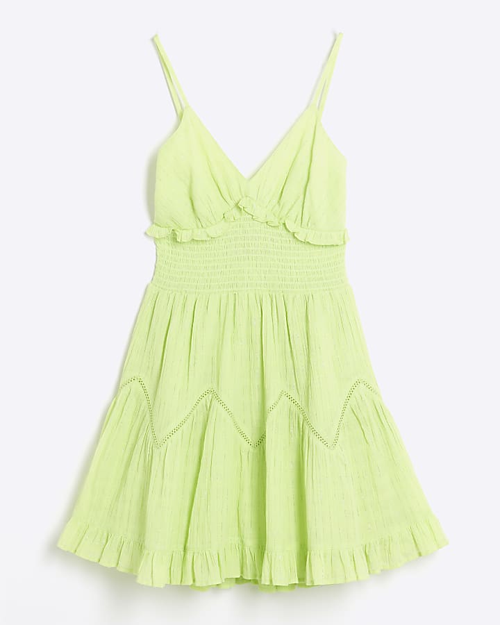 Lime Frill Mini Dress