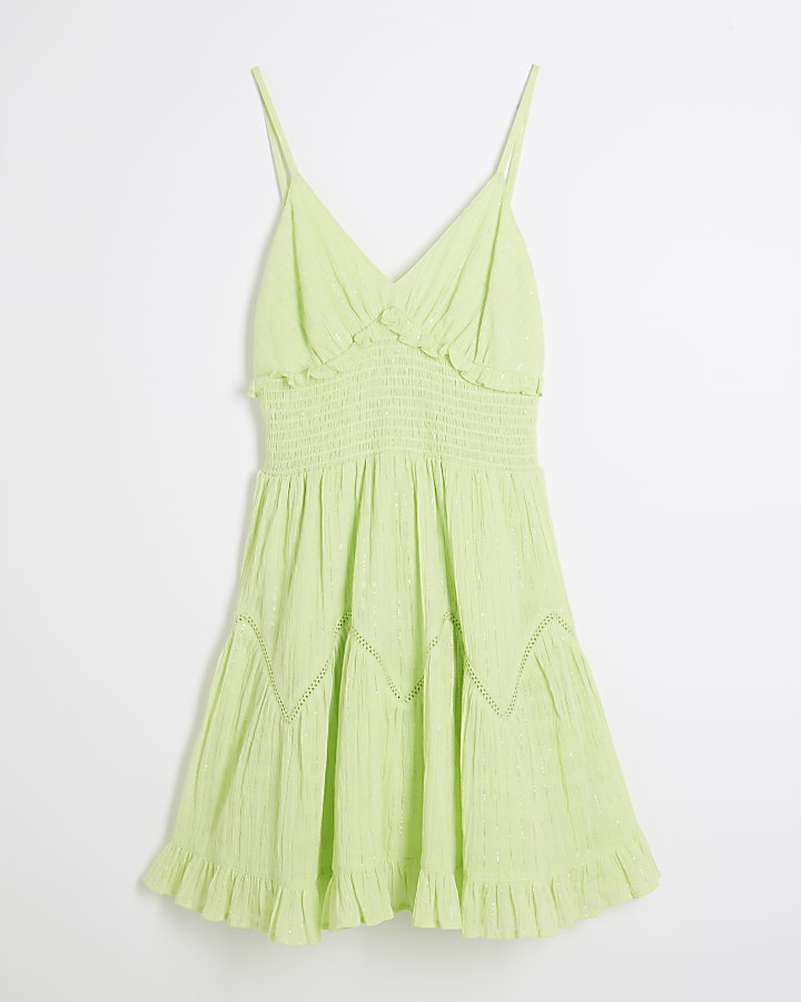 Lime Frill Mini Dress