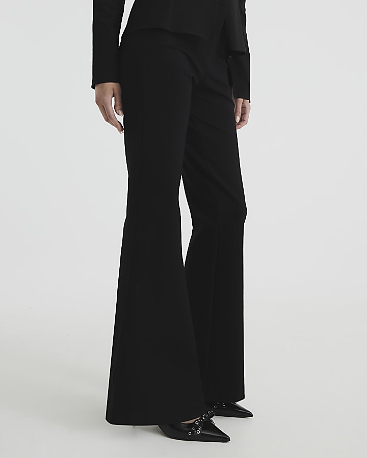 Black Ponte Flared Trousers