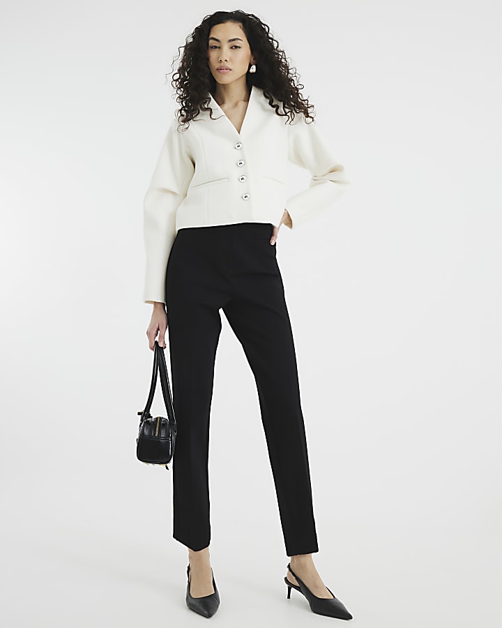 Black Tailored Cigarette Trousers