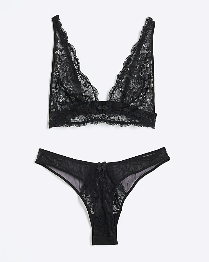 Black Lace Lingerie Set