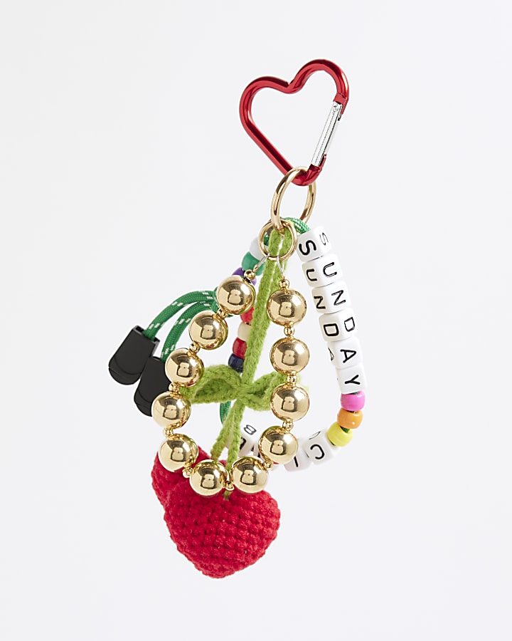 Red Cherry Charm Keyring