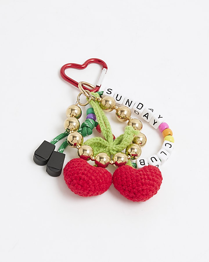 Red Cherry Charm Keyring