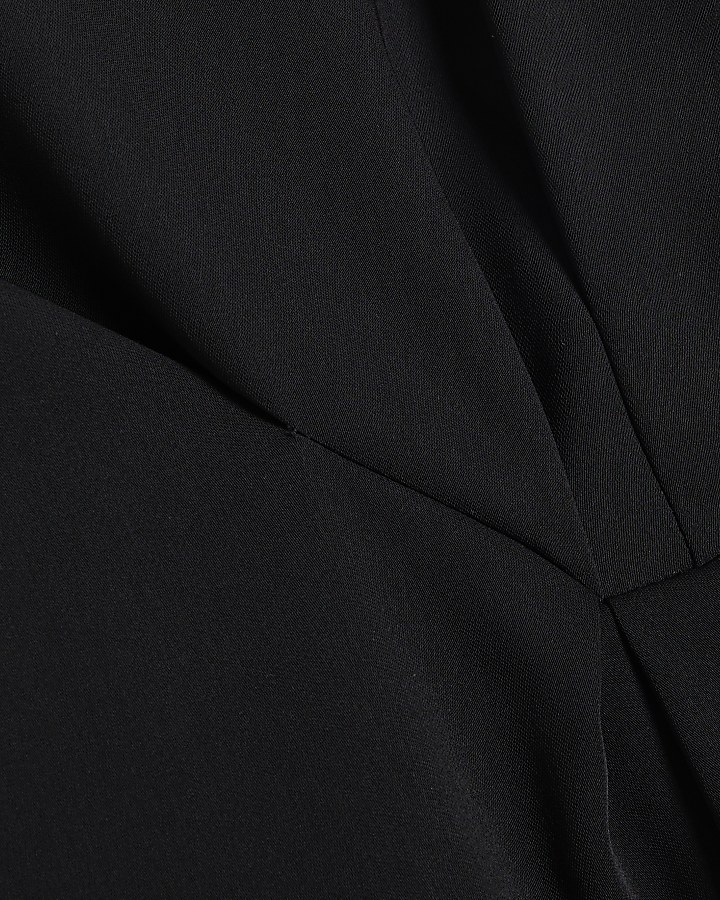 Black Twist Front Shift Dress