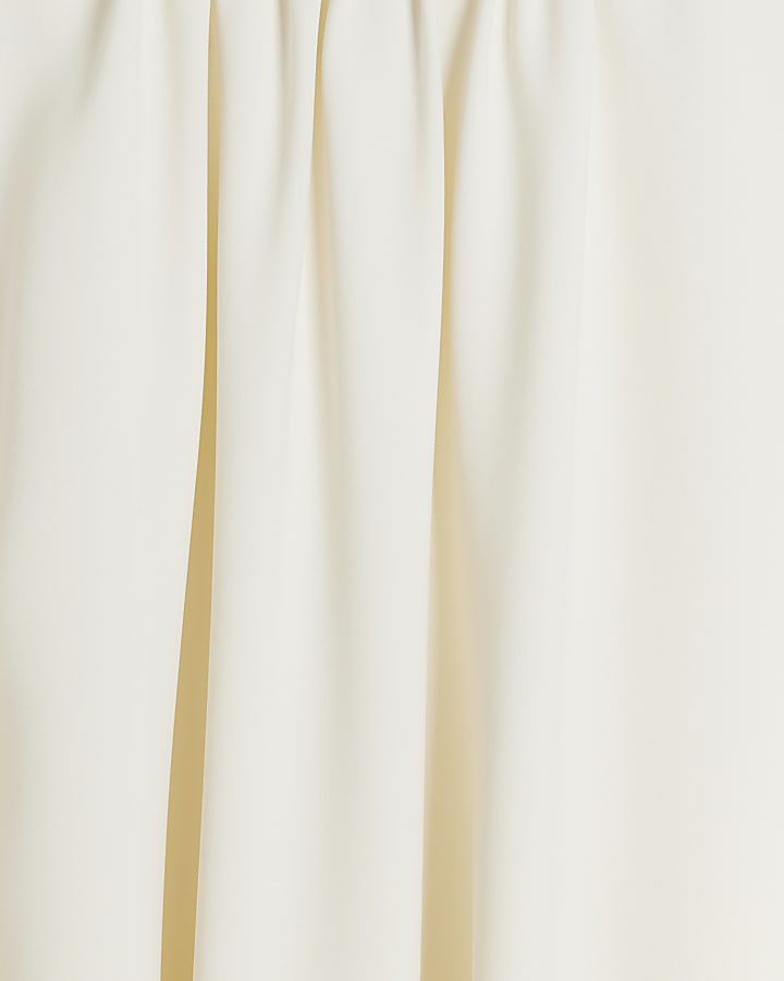 Cream High Neck Mini Shift Dress