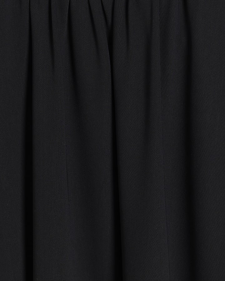 Black High Neck Mini Shift Dress