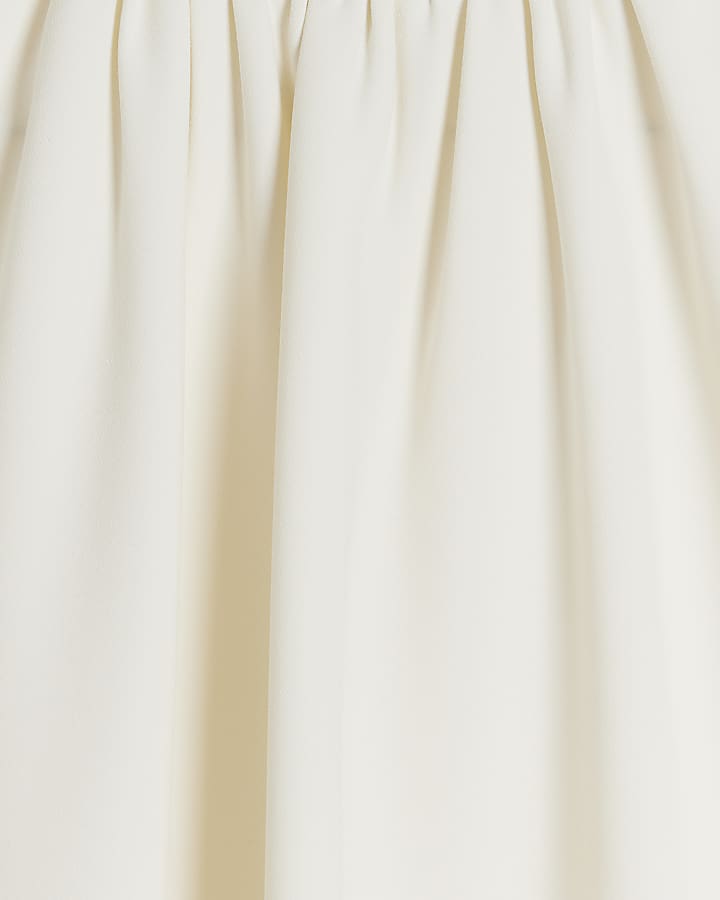 Cream Short Sleeve Cape Top