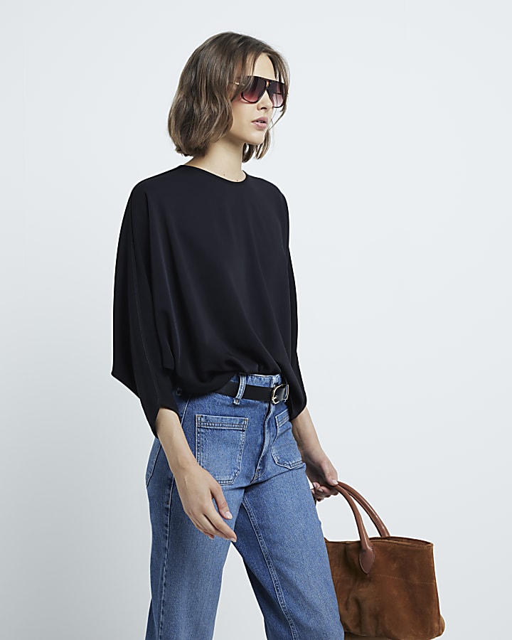 Black Batwing Top
