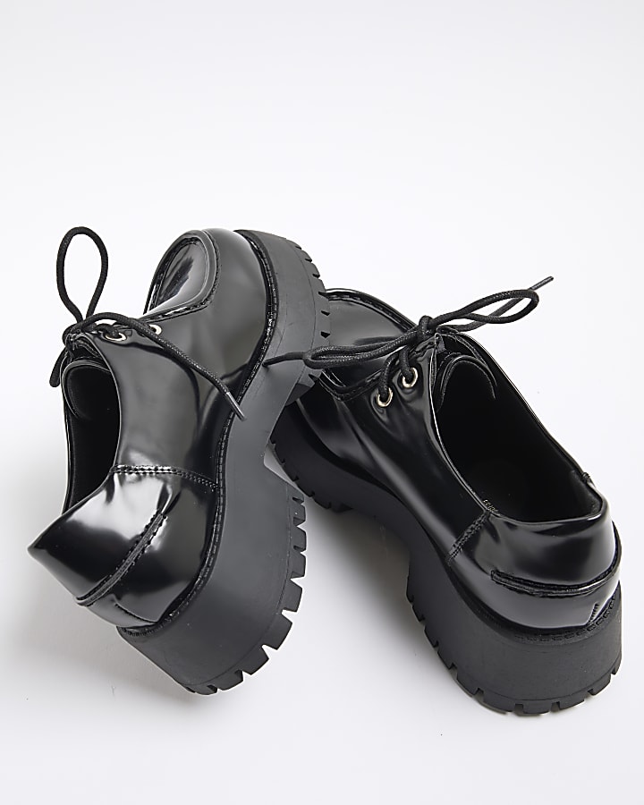 Black Lace Up Loafers