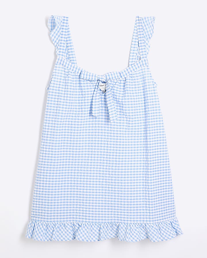 Blue Gingham Babydoll Nightie