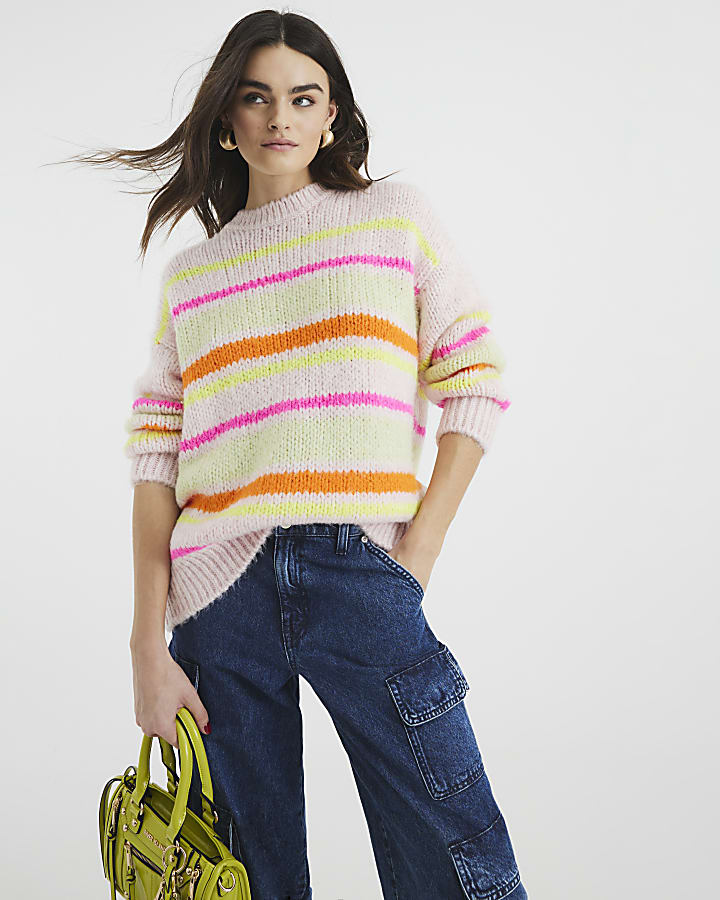 Pink Bright Stripe Jumper