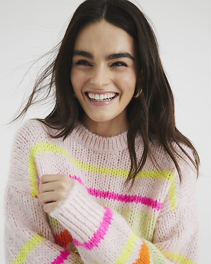 Pink Bright Stripe Jumper