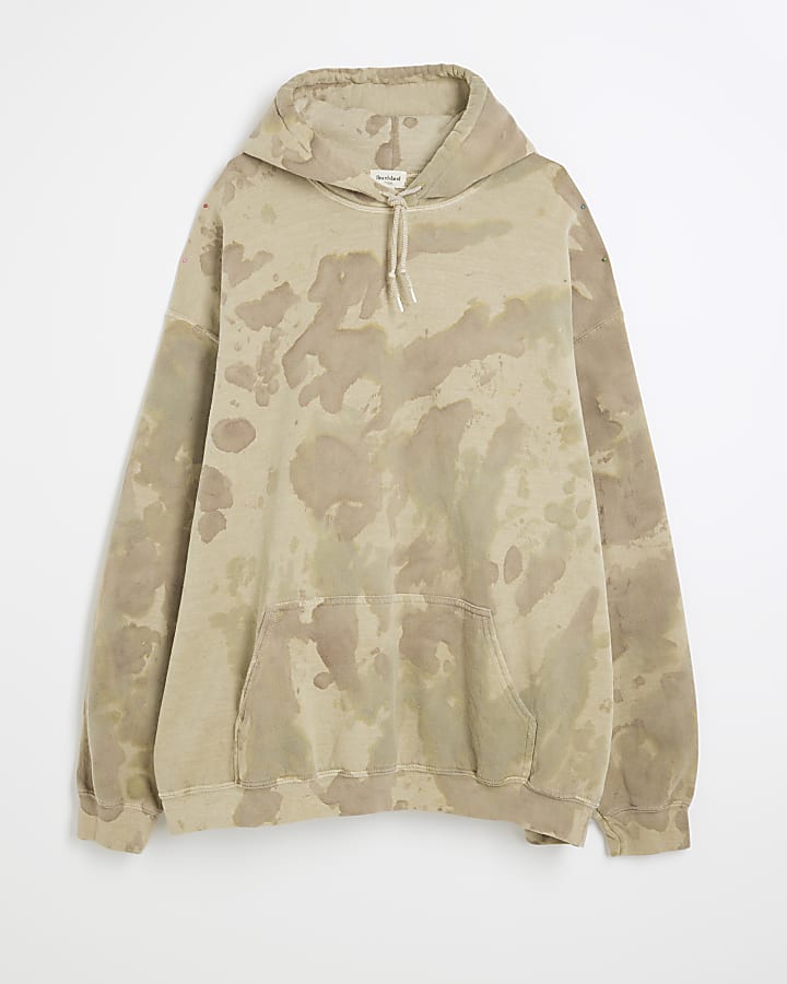 Green Camo Print Hoodie