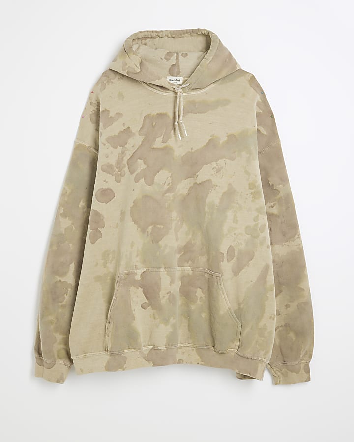 Green Camo Print Hoodie