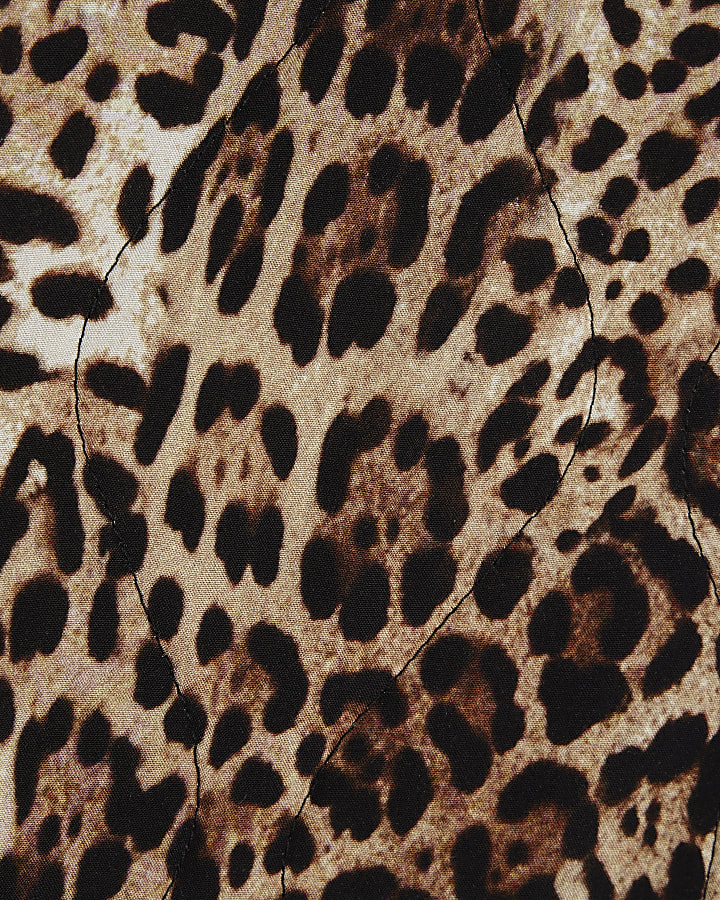 Brown Leopard Print Button Up Jacket