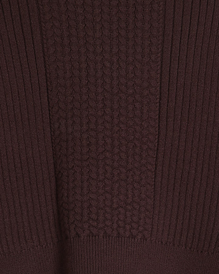Brown Long Sleeve Maxi Knitted Dress