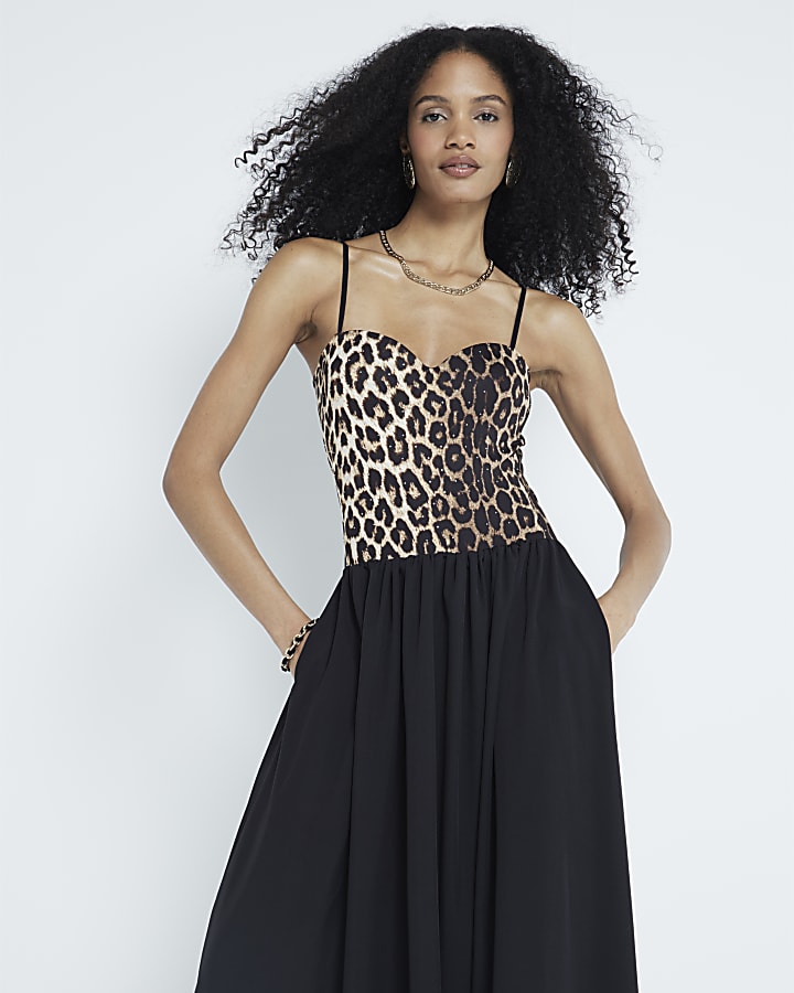 Brown Leopard Maxi Dress