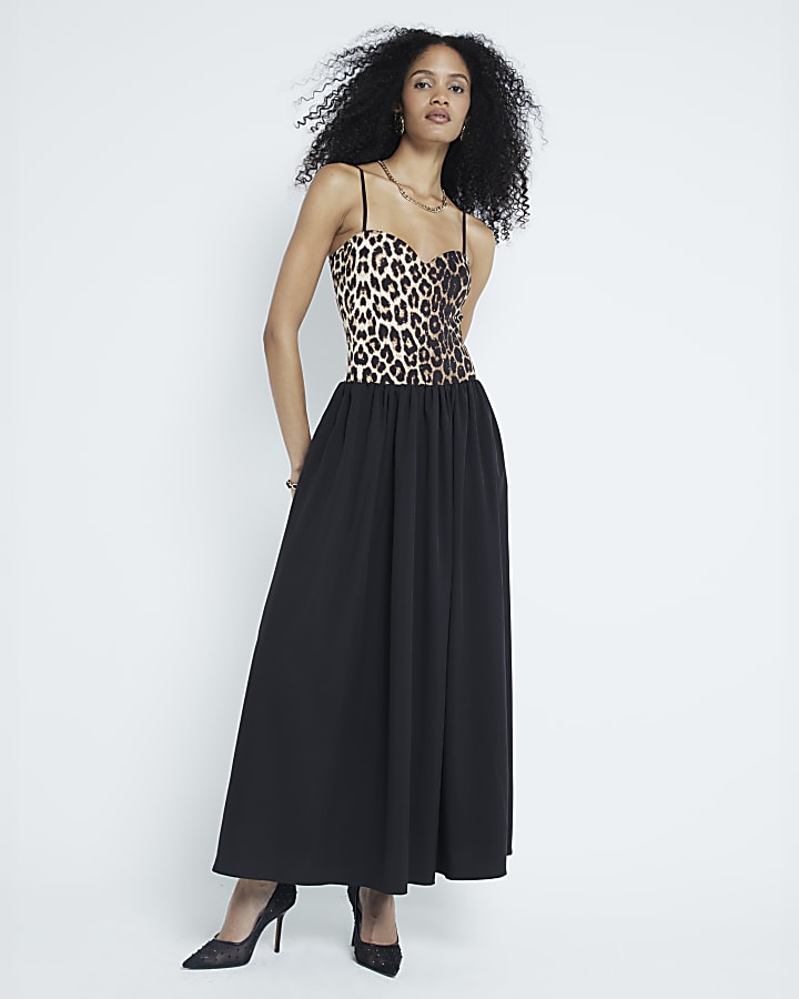 Brown Leopard Maxi Dress