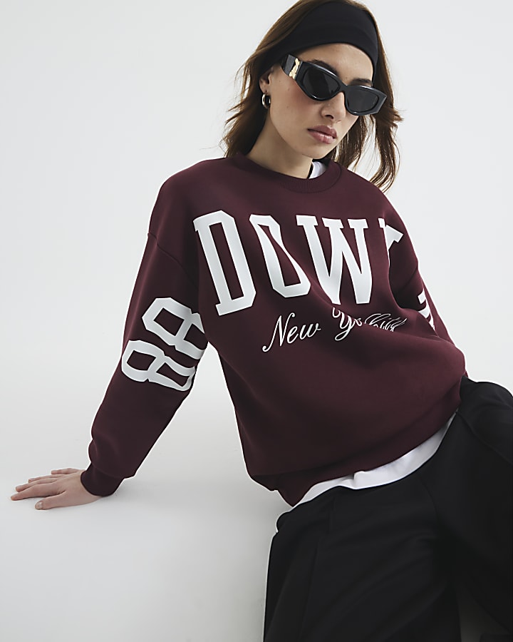 Red Long Sleeve Downtown Sweatshirt