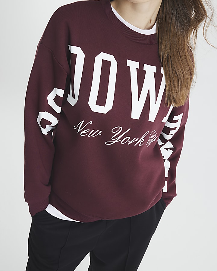 Red Long Sleeve Downtown Sweatshirt