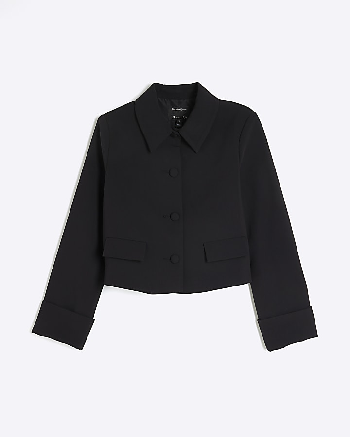 Black Structured Compact Jacket