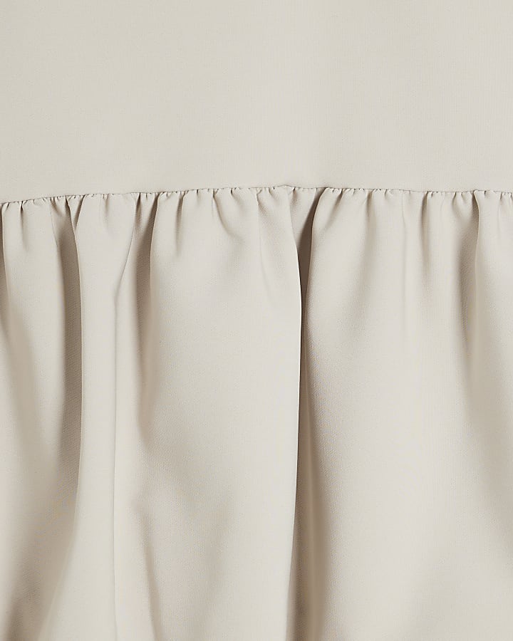 Cream Bubble Hem Mini Skirt