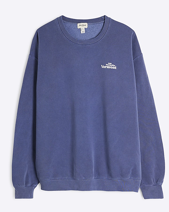 Blue Long Sleeve Vermont Sweatshirt