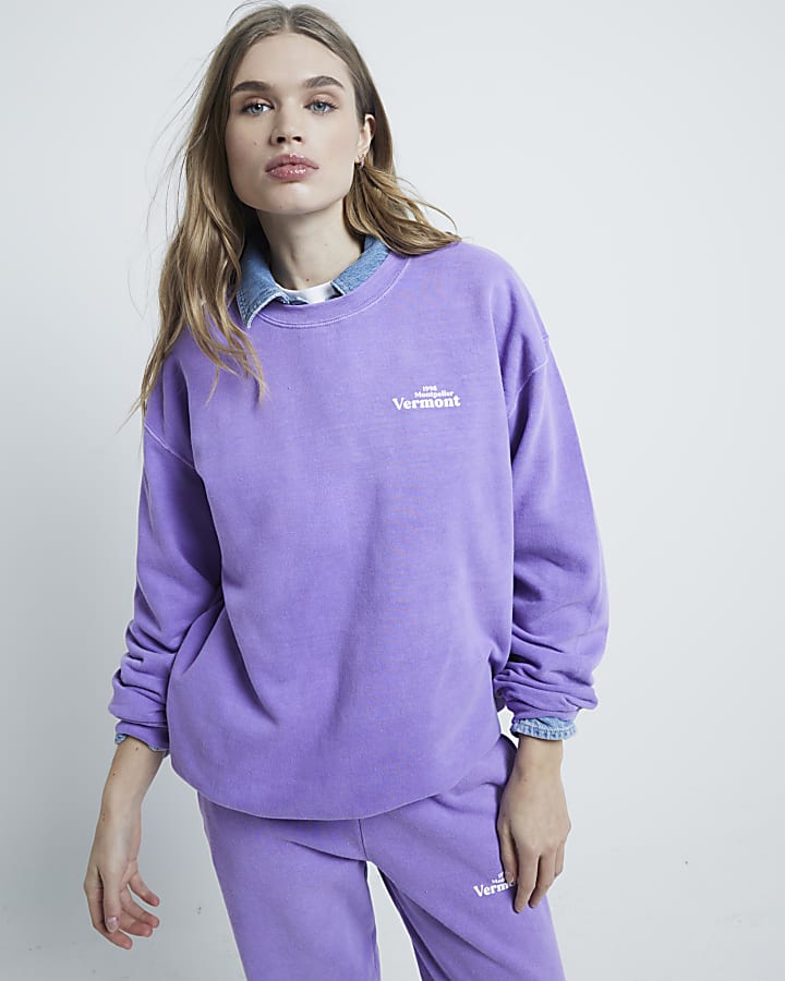 Purple Long Sleeve Vermont Sweatshirt