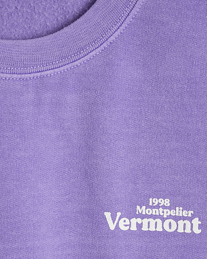 Purple Long Sleeve Vermont Sweatshirt