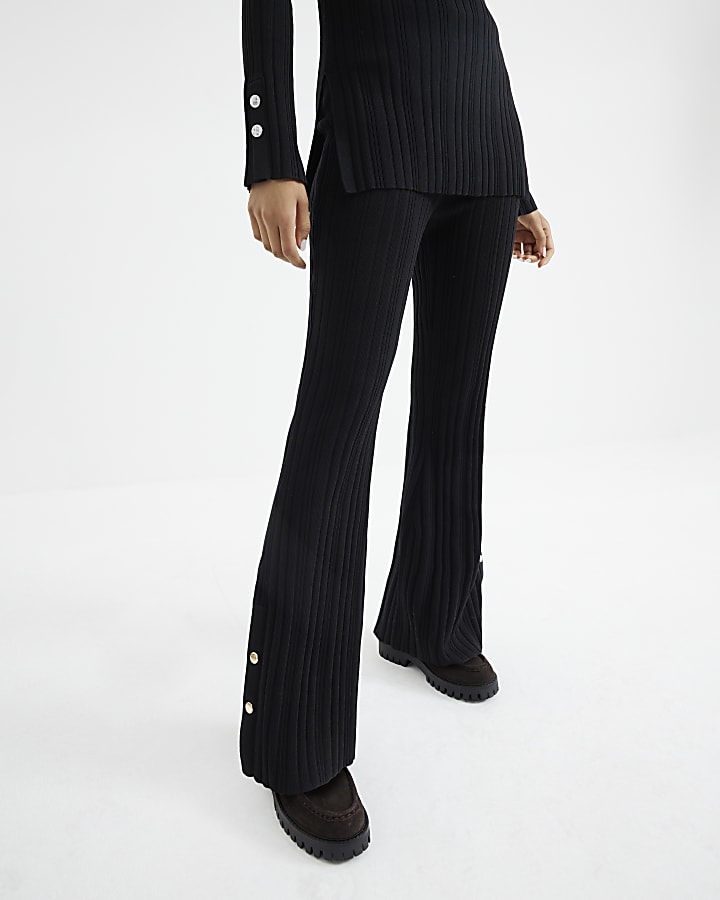 Petite Black Flared Trousers