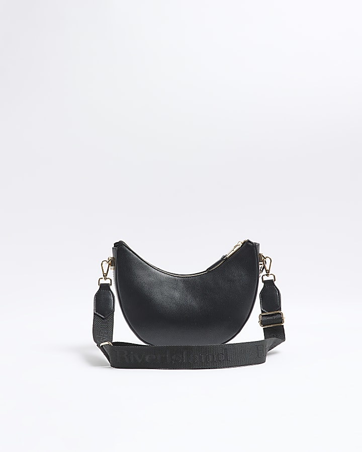 Black Chain Scoop Cross Body Bag